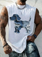 Herren niedliches Hunde-Patchwork-Kunst-Tank-Top